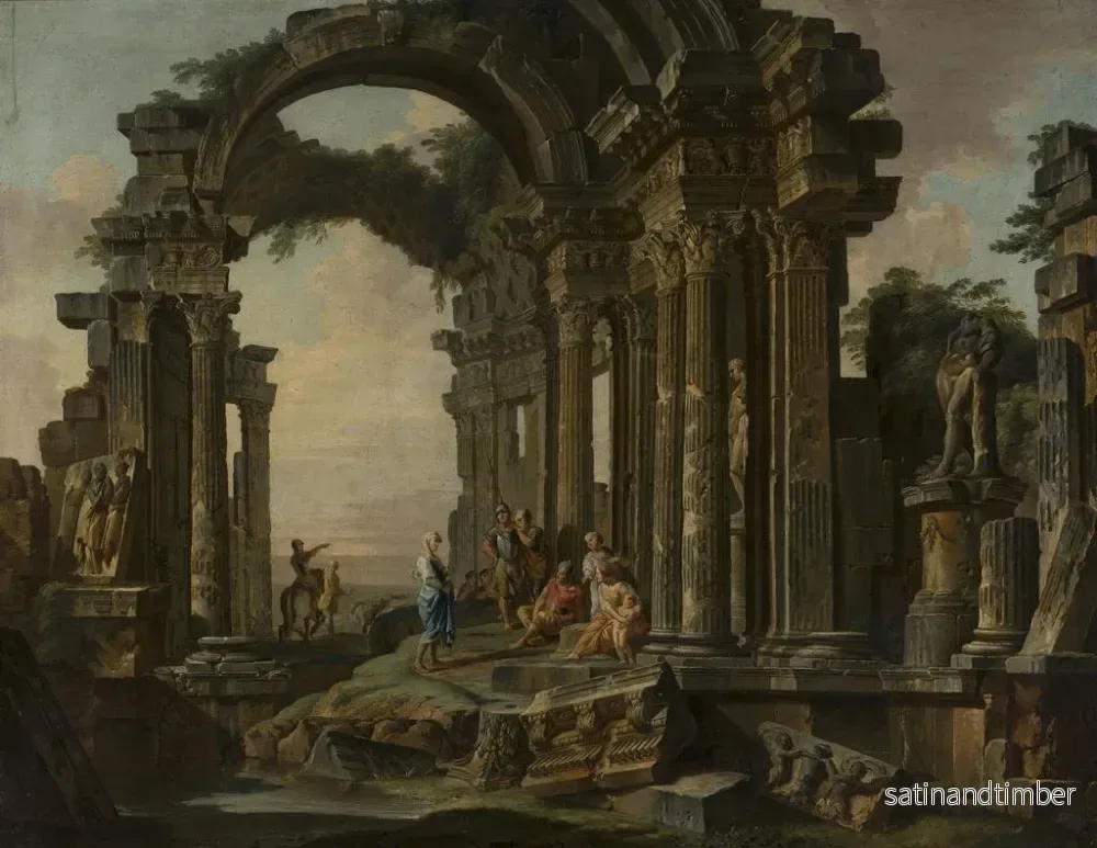 Reproduktion av målningen Ruins romaines - Giovanni Paolo Panini - Bild 2