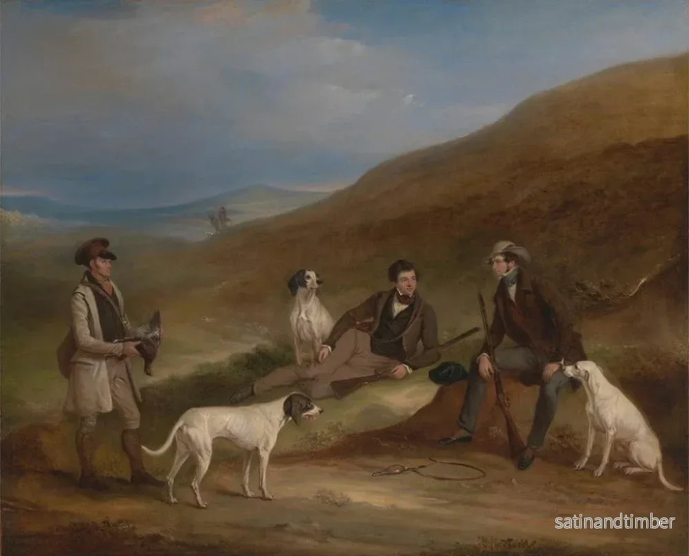 Reproduktion av målningen av Räv och hans bror George som skjuter på tjäder vid Middlesmoor, Yorkshire - John Ferneley - Bild 2