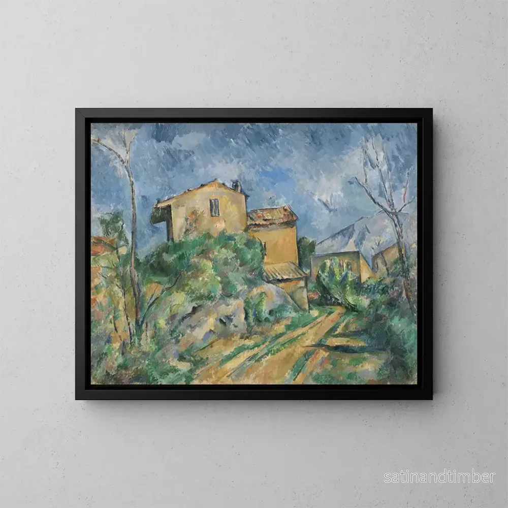 Reproduktion av målningen Maison Maria med utsikt över Château Noir - Paul Cézanne