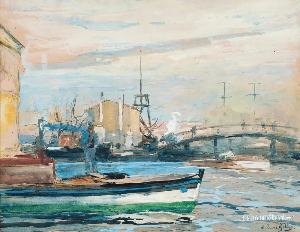 Reproduktion av målningen Bateau sur la Seine - Eugène Louis Gillot - Bild 2