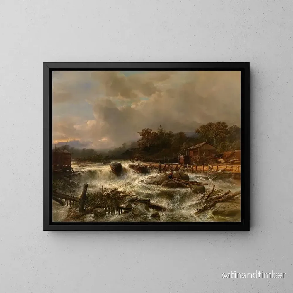 Reproduktion av målningen Cascade i Norge - Jacob Jacobs