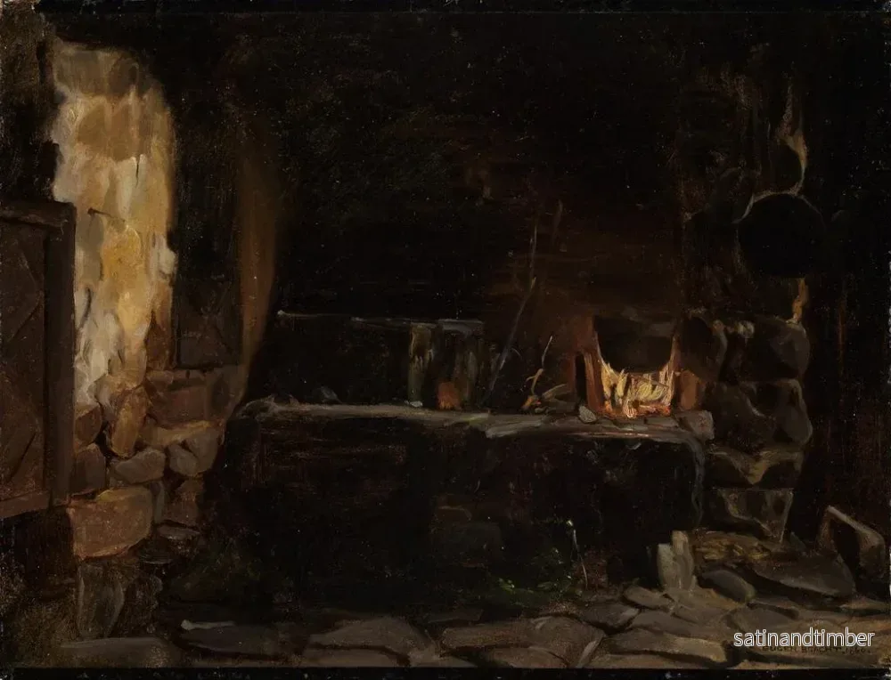 Reproduktion av målningen Troupeau dans la maison de Thomahaus à Bernau - Eugen Bracht - Bild 2