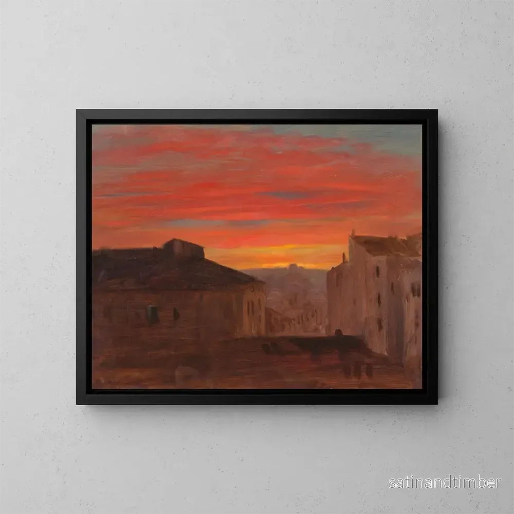 Reproduktion av målningen Tak vid solnedgången från Pincio, Rom – Frederic Edwin Church Reproduktion av målningen Tak vid solnedgången från Pincio, Rom – Frederic Edwin Church