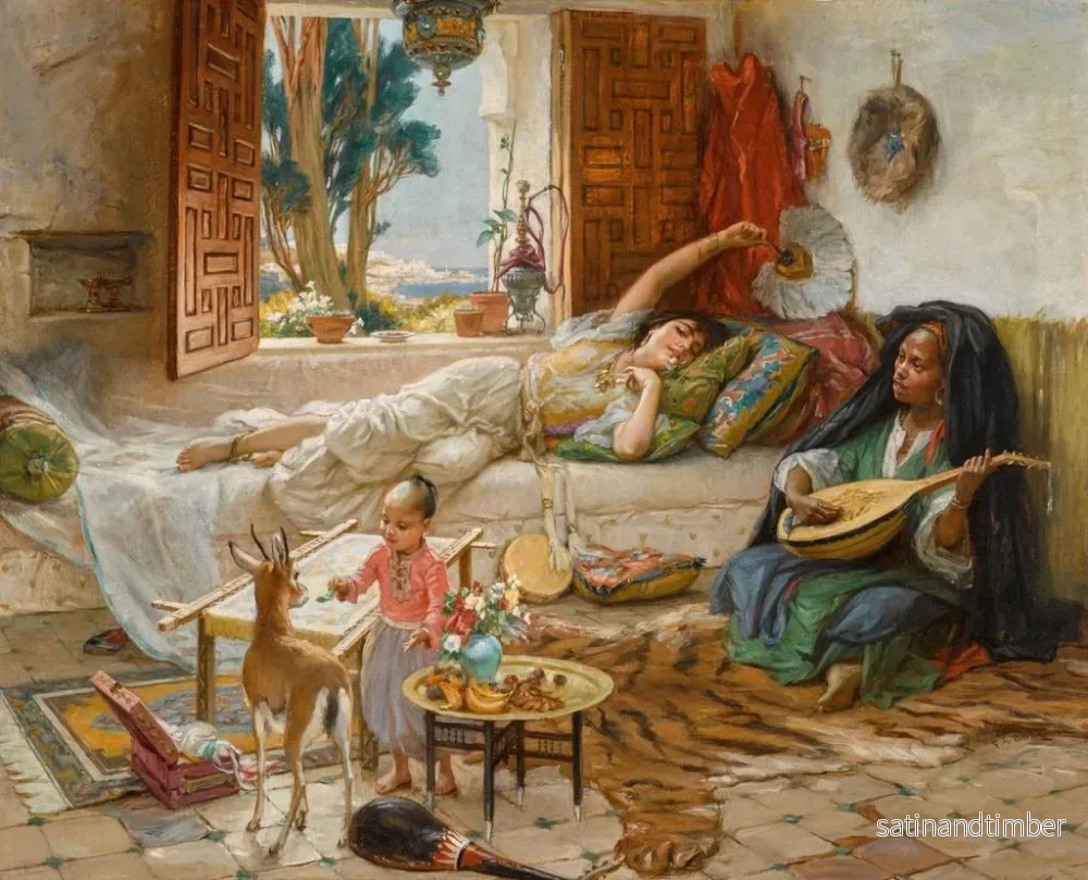 Reproduktion av målningen Repos de l'après-midi à Alger - Frederick Arthur Bridgman - Bild 2