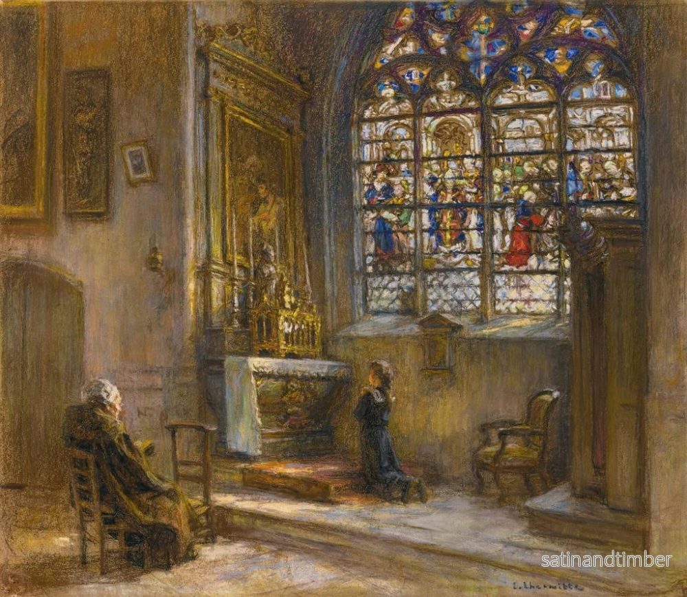 Reproduktion av målningen La Prire glider Saint-Bonnet - Léon Augustin Lhermitte - Bild 2