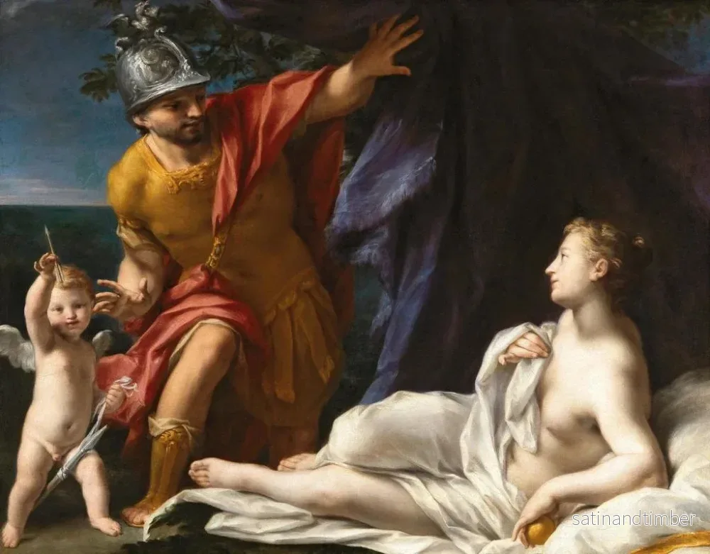 Reproduktion av målningen Venus och Mars med Cupidon - Francesco Mancini - Bild 2