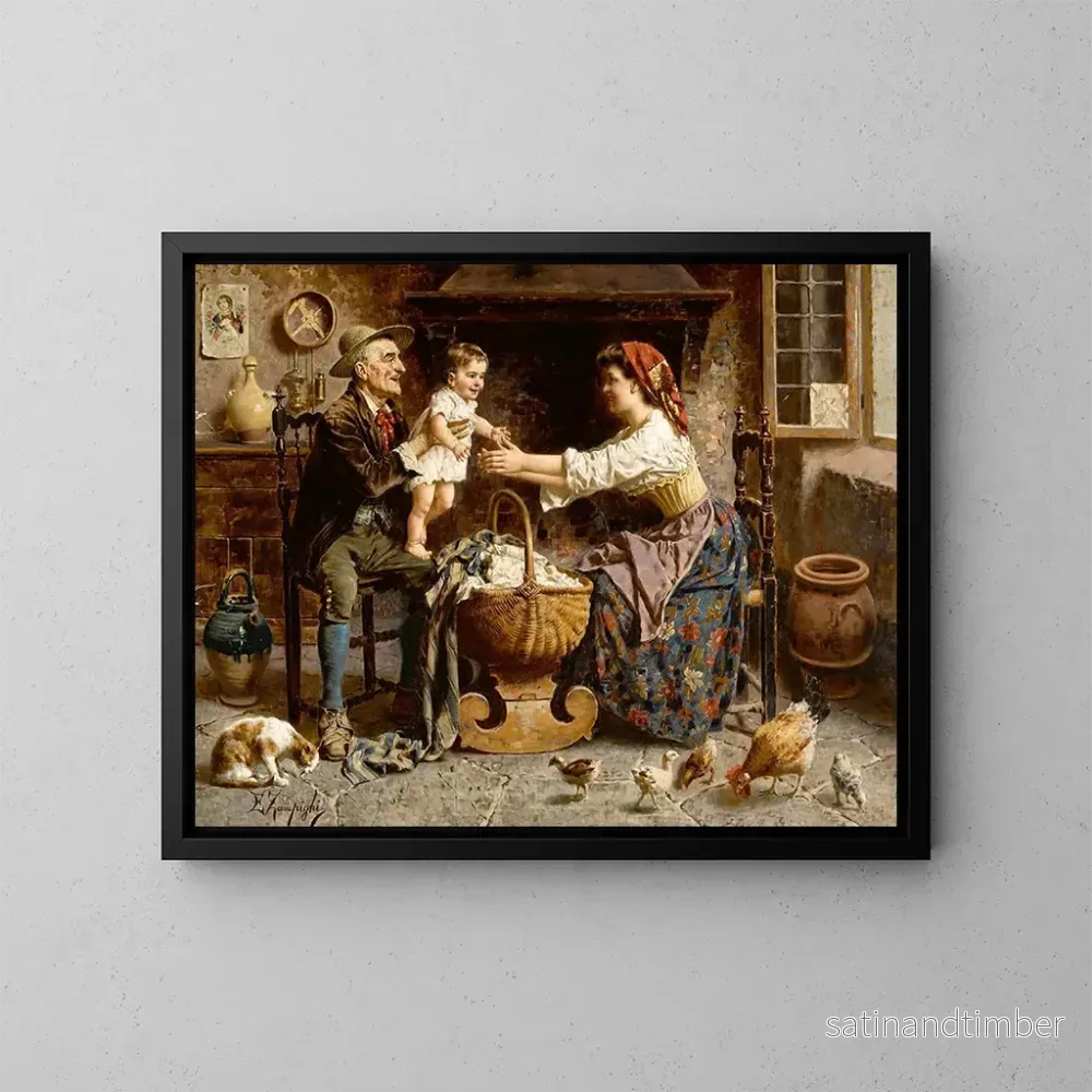 Reproduktion av målningen La famille heureuse – Eugenio Zampighi Reproduktion av målningen La famille heureuse – Eugenio Zampighi
