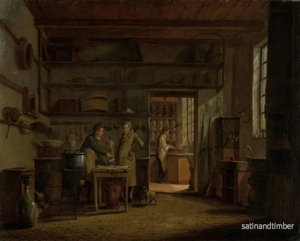 Reproduktion av målningen La distillerie de l'apothicaire A d'Ailly - Johannes Jelgerhuis - Bild 2