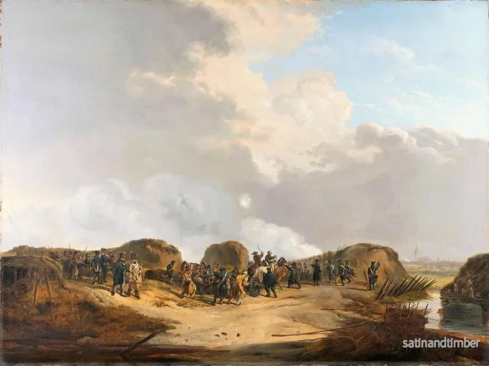 Reproduktion av målningen av den halvmåne som byggdes under belägringen av Naarden, april 1814 - Pieter Gerardus van Os - Bild 2