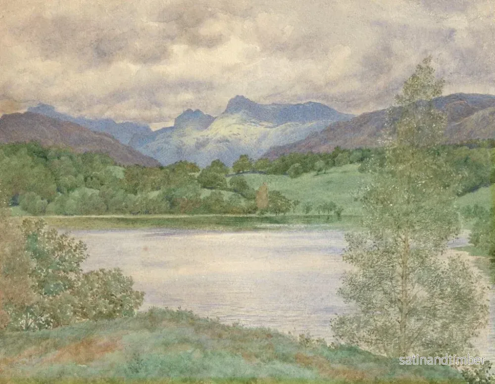 Reproduktion av målningen Loughrigg Tarn och Langdale Pikes, Westmorland - Henry James Holiday - Bild 2