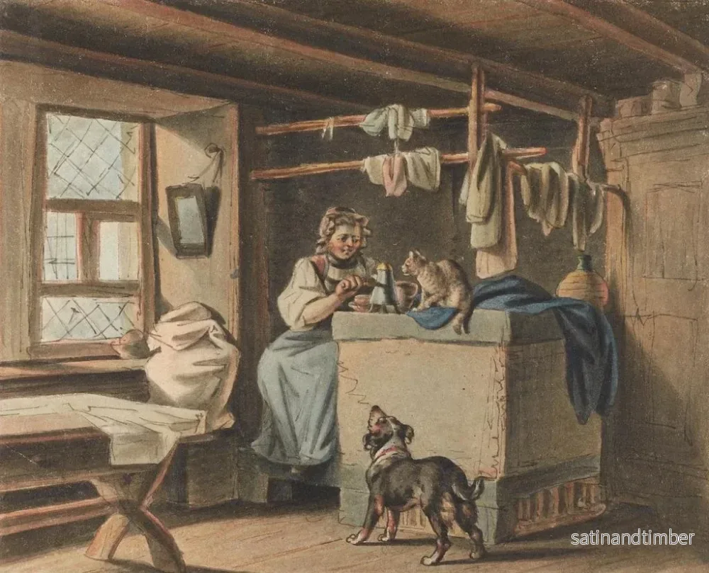 Reproduktion av målningen av kvinna som förbereder kaffe - Gottfried Mind - Bild 2