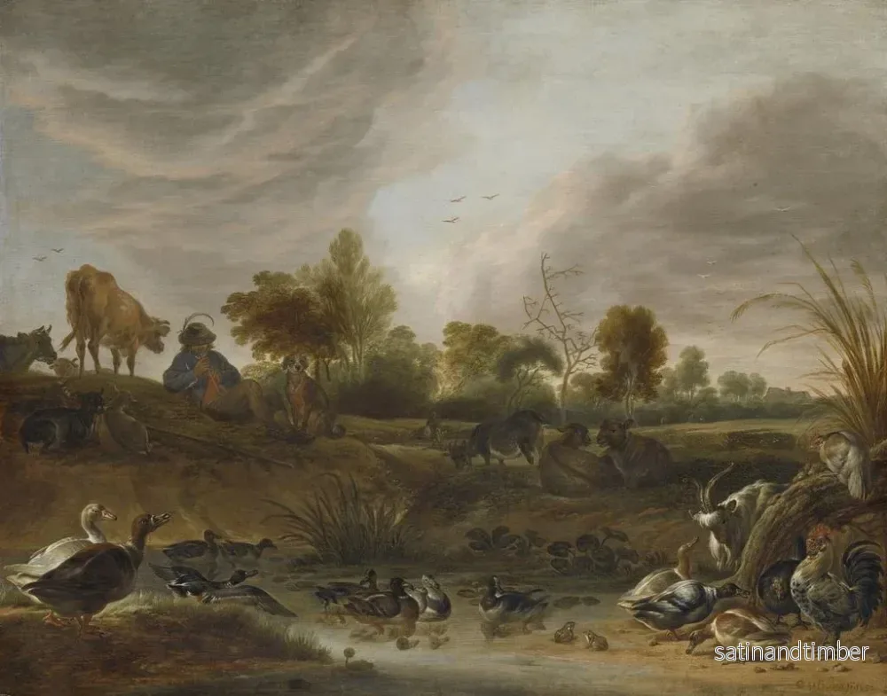 Reproduktion av målningen Landskap med djur - Cornelis Saftleven - Bild 2