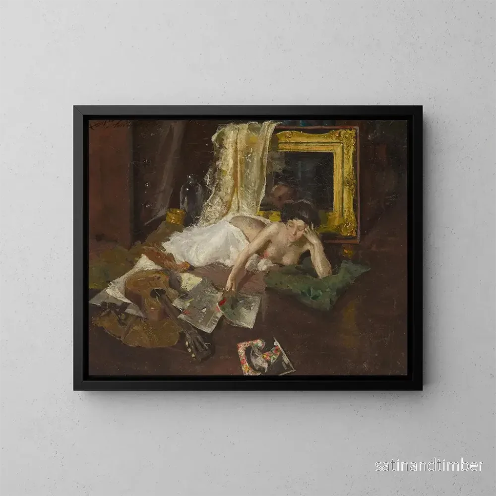 Reproduktion av målningen I ateljén - Charles Webster Hawthorne