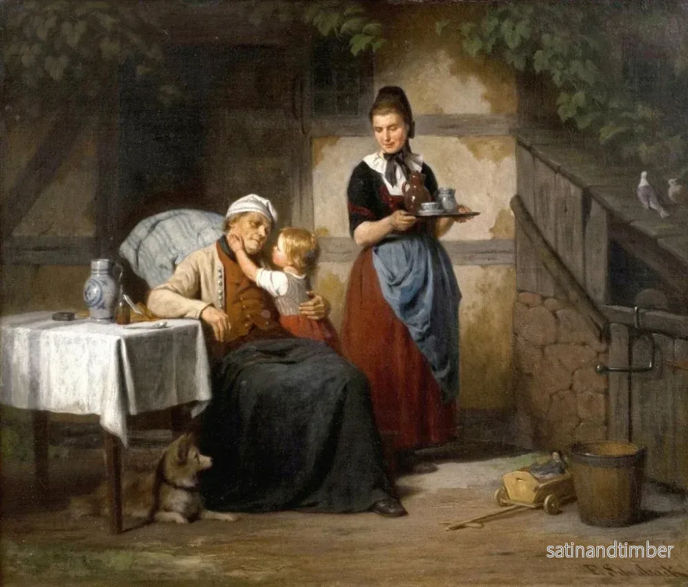Reproduktion av målningen L'encouragement - Emil Gottlieb Schuback - Bild 2