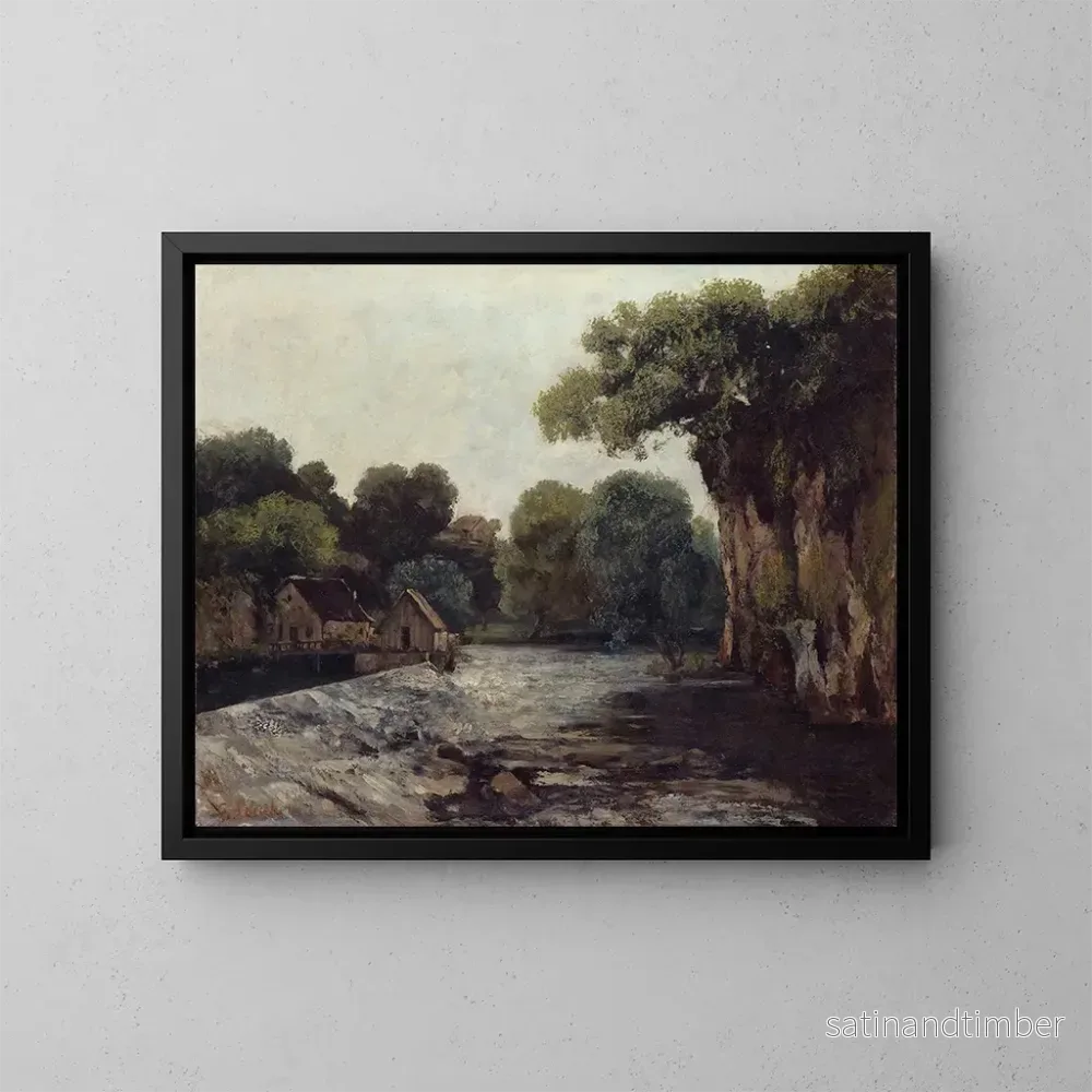 Reproduktion av målningen Le déversoir au moulin - Gustave Courbet