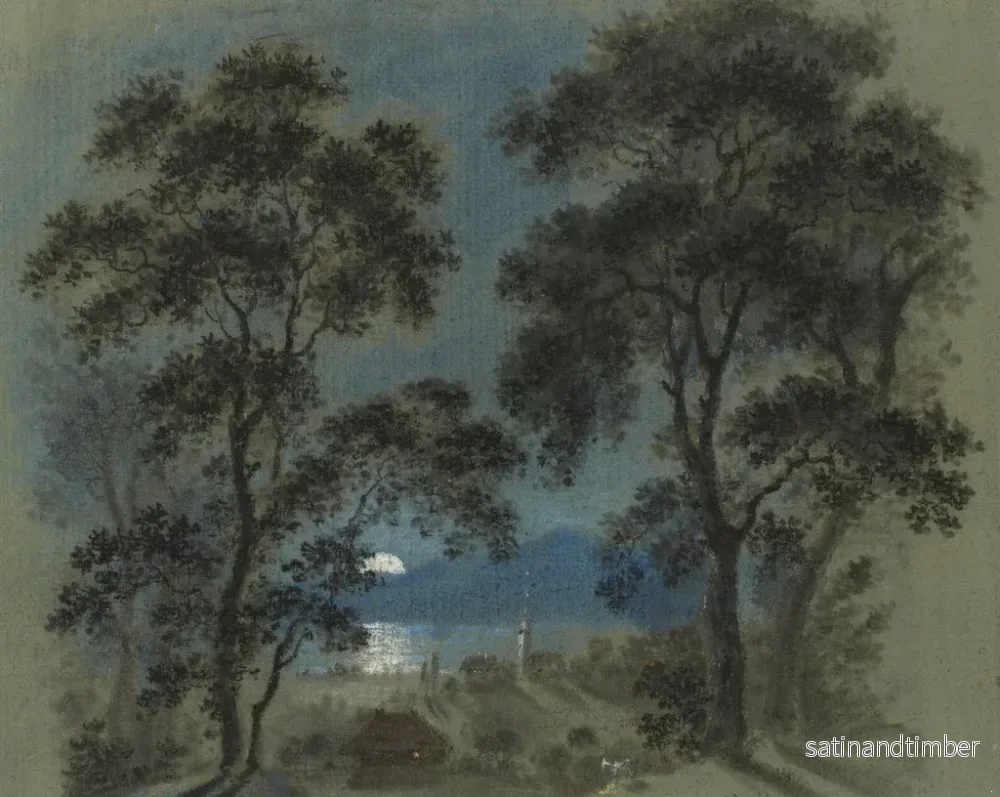 Reproduktion av målningen av Lever de lune sur le lac de Thoune - Franz Niklaus König - Bild 2