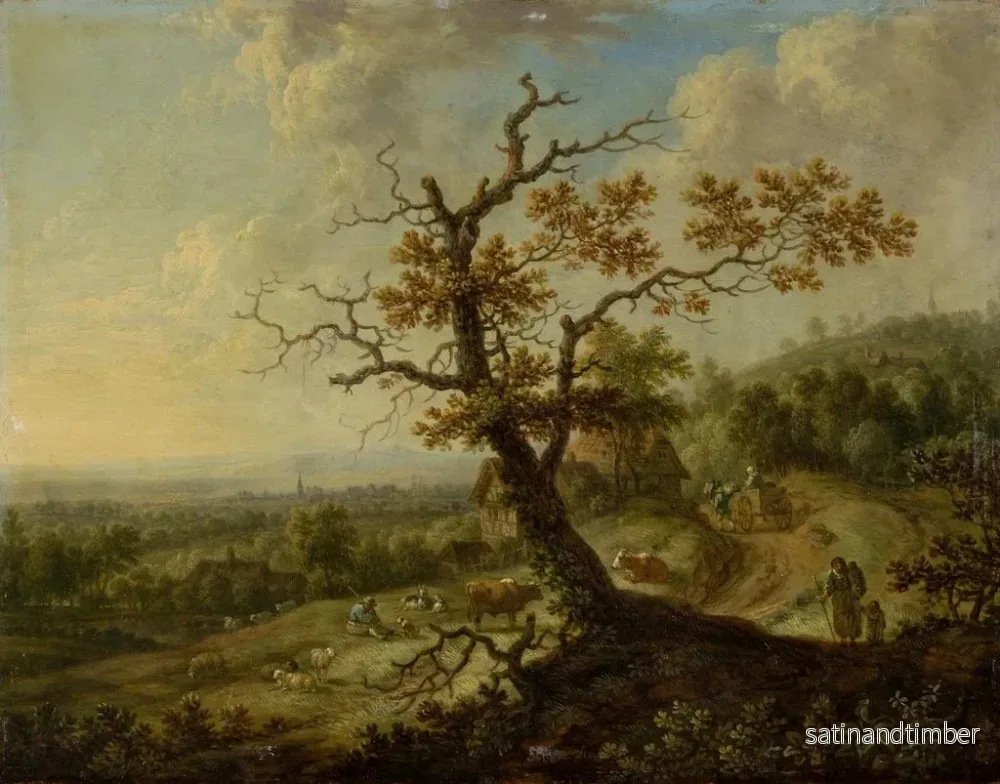 Reproduktion av målningen Landskap med bondgårdsdjur betande - Christian Georg Schütz den äldre - Bild 2