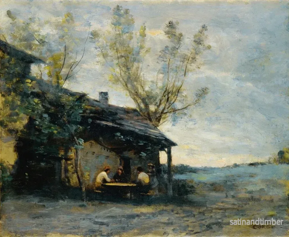Reproduktion av målningen En café vid Vaugirard - Jean-Baptiste-Camille Corot - Bild 2