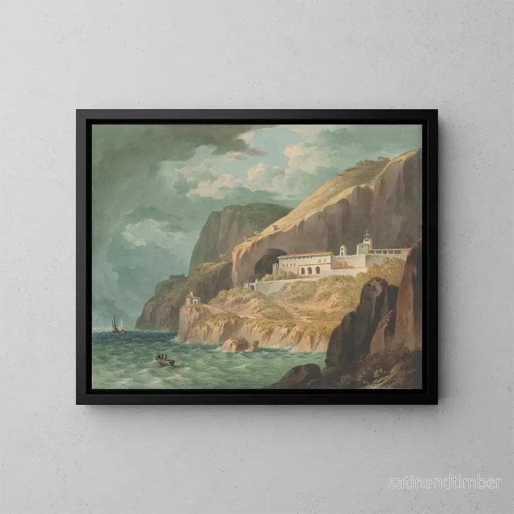 Reproduktion av målningen Ett kloster i Amalfi nära Salerno, Italien – John Warwick Smith Reproduktion av målningen Ett kloster i Amalfi nära Salerno, Italien – John Warwick Smith