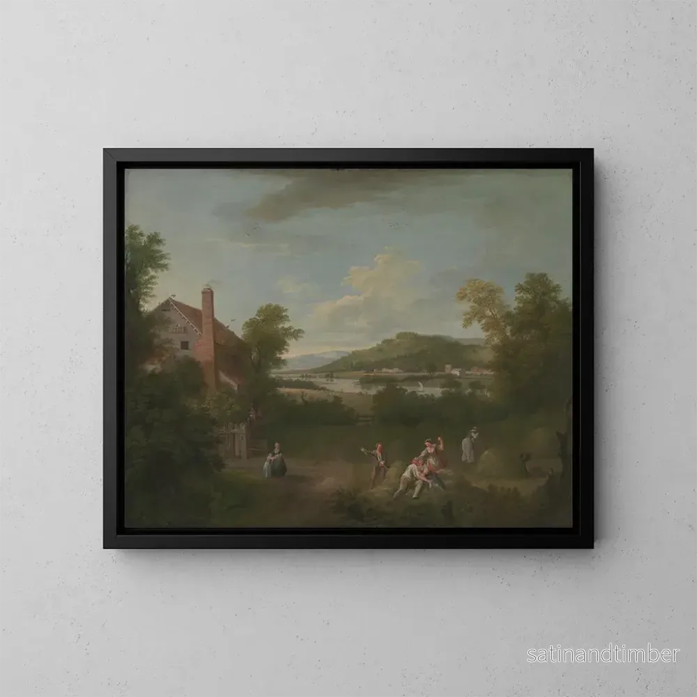 Reproduktion av målningen Landskap med jordbruksarbetare – George Lambert Reproduktion av målningen Landskap med jordbruksarbetare – George Lambert