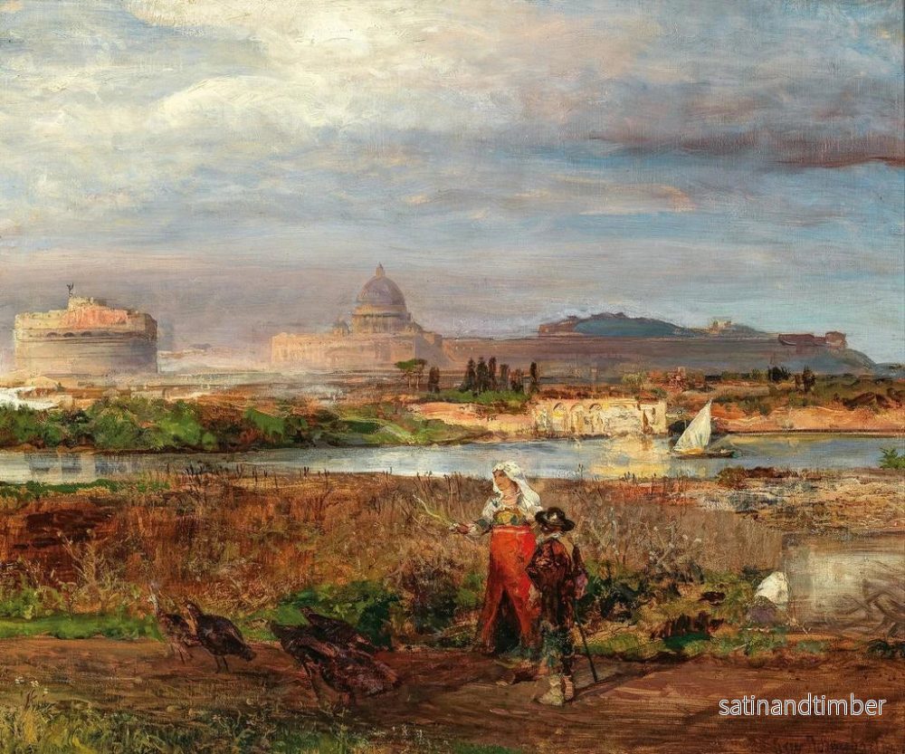 Reproduktion av målningen vid Roms portar - Oswald Achenbach - Bild 2
