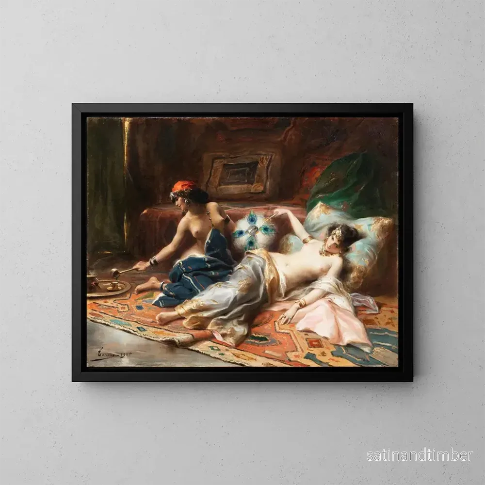 Reproduktion av målningen Odalisques - Henri Adrien Tanoux