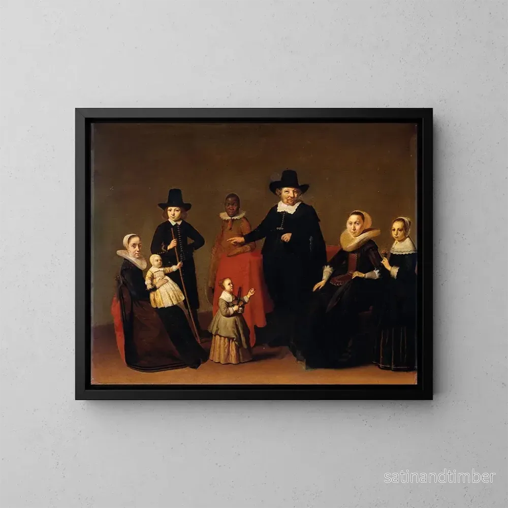 Reproduktion av målningen av en familjgrupp med en svart man - Willem Cornelisz Duyster