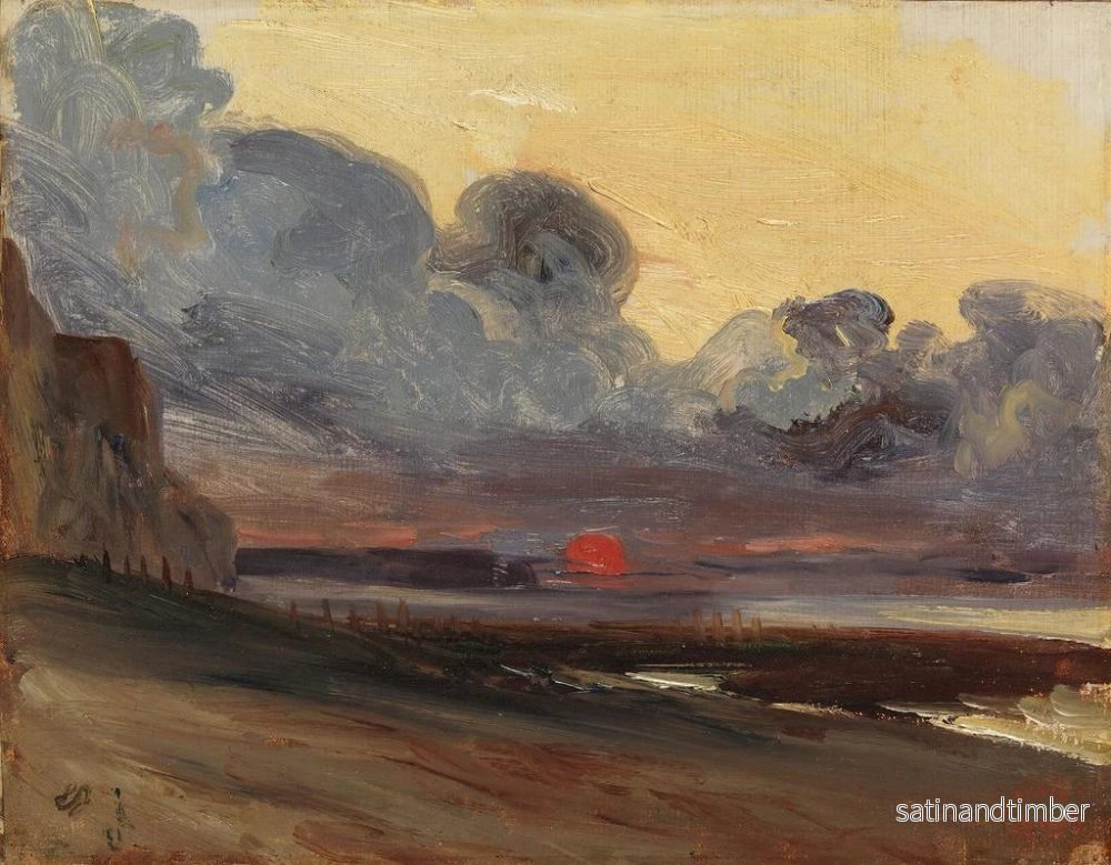 Reproduktion av målningen Solnedgång över den normandiska kusten - Eugène Isabey - Bild 2