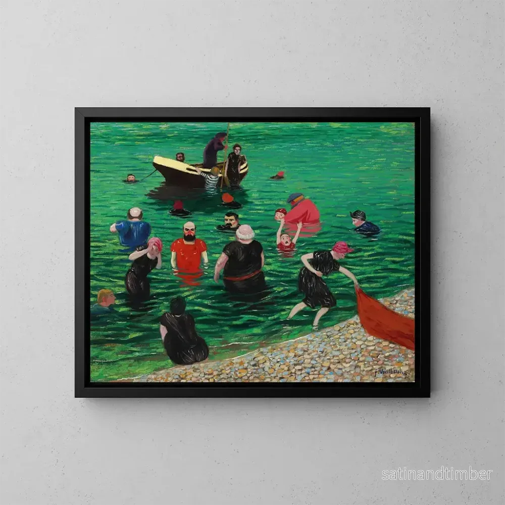 Reproduktion av målningen La baignade à Étretat - Félix Vallotton