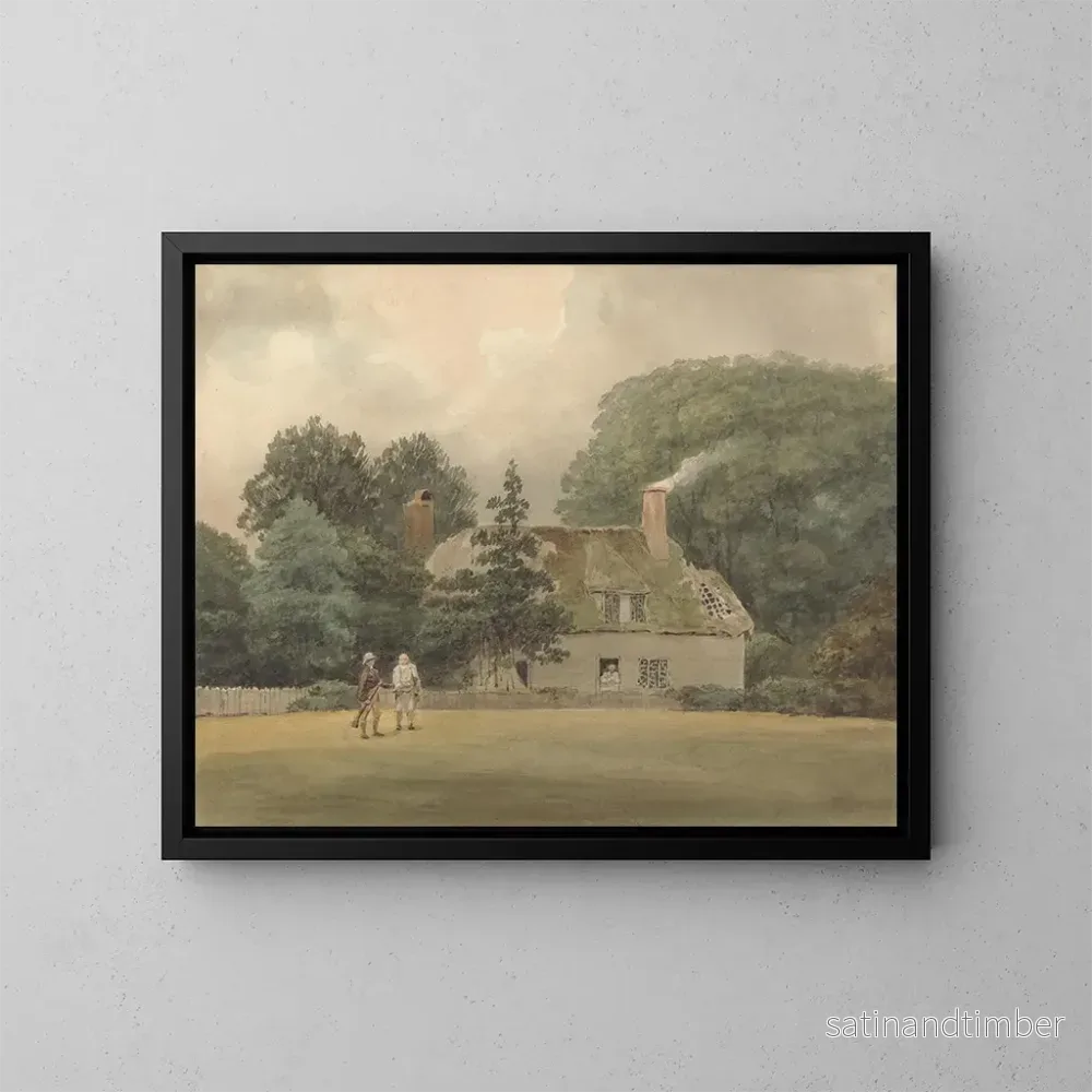 Reproduktion av målningen Cottage i Ayot St Lawrence-parken, Hertfordshire – Samuel Davis Reproduktion av målningen Cottage i Ayot St Lawrence-parken, Hertfordshire – Samuel Davis