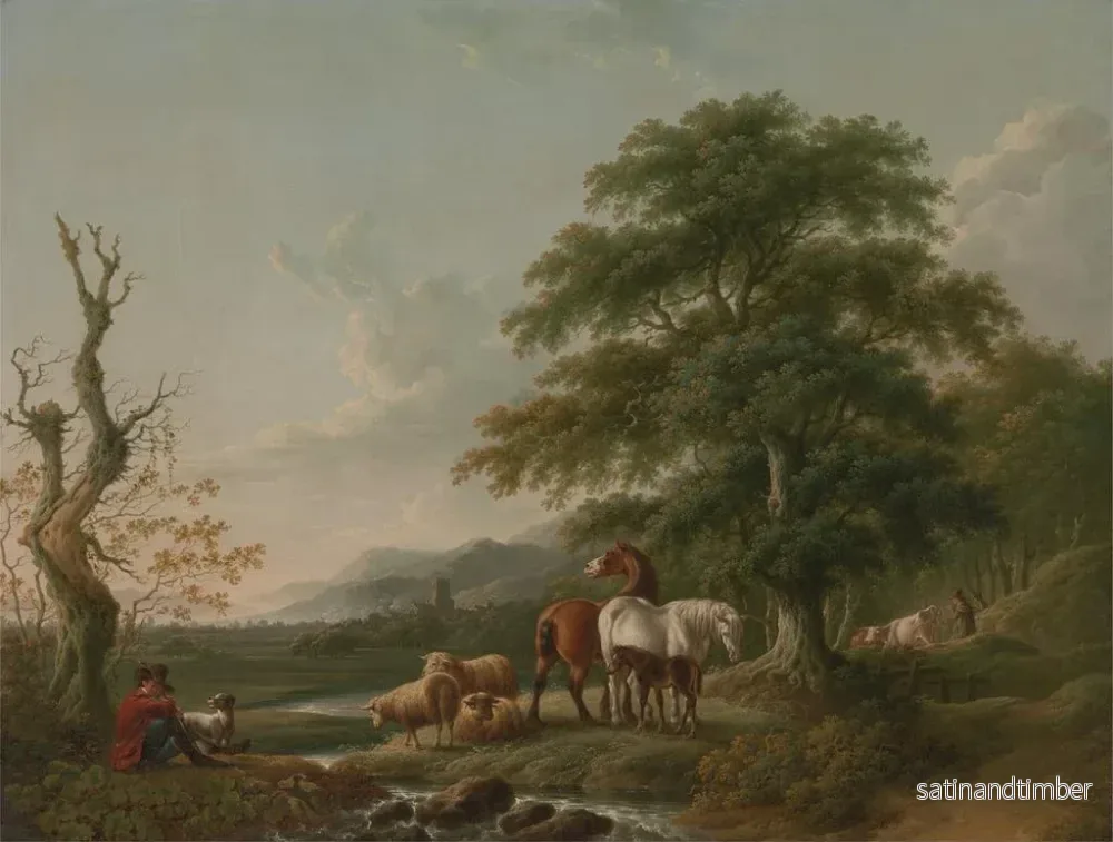 Reproduktion av målningen Landskap med en herde - Charles Towne - Bild 2