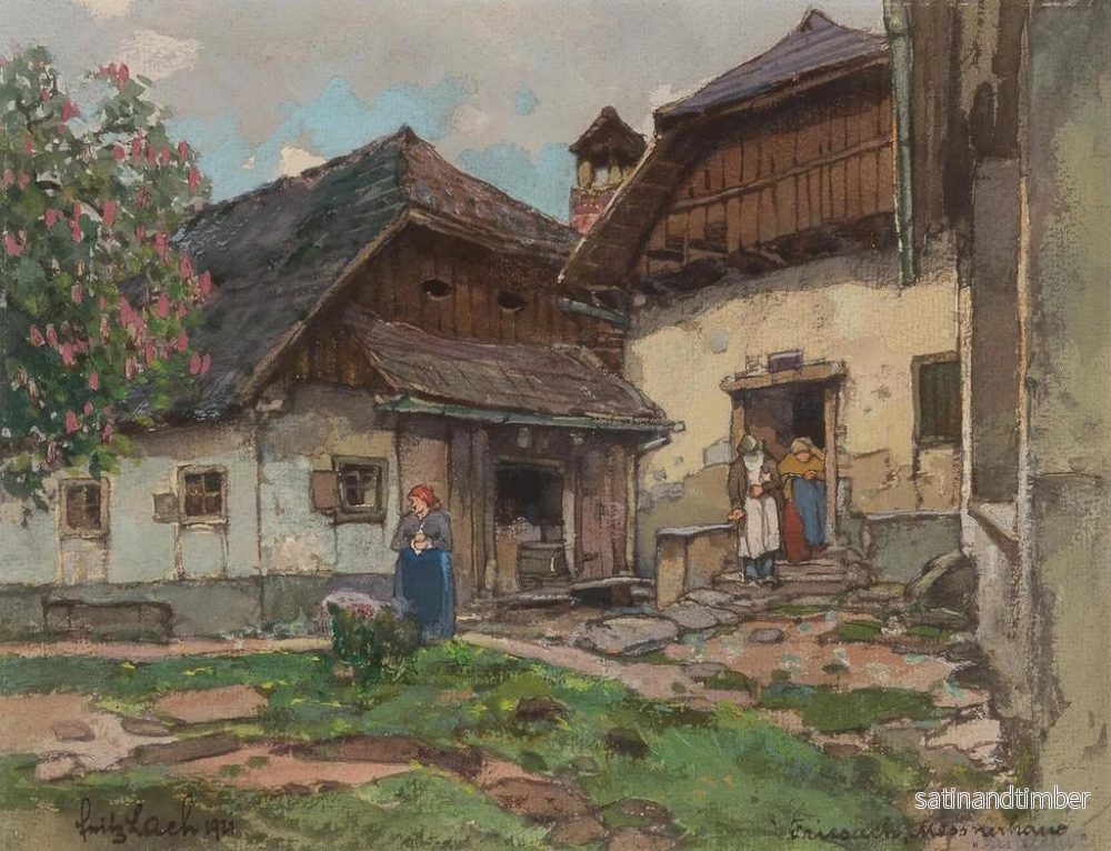 Reproduktion av målningen La maison du sacristain à Friesach - Fritz Lach - Bild 2