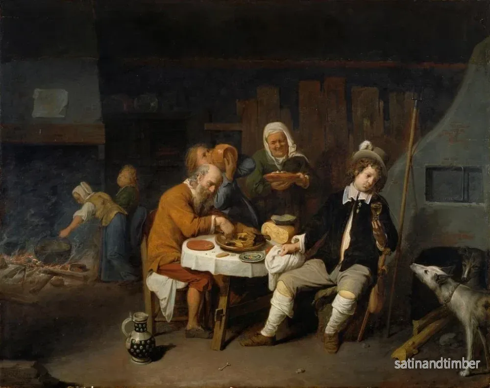Reproduktion av målningen Middag på en gård - David Ryckaert III - Bild 2