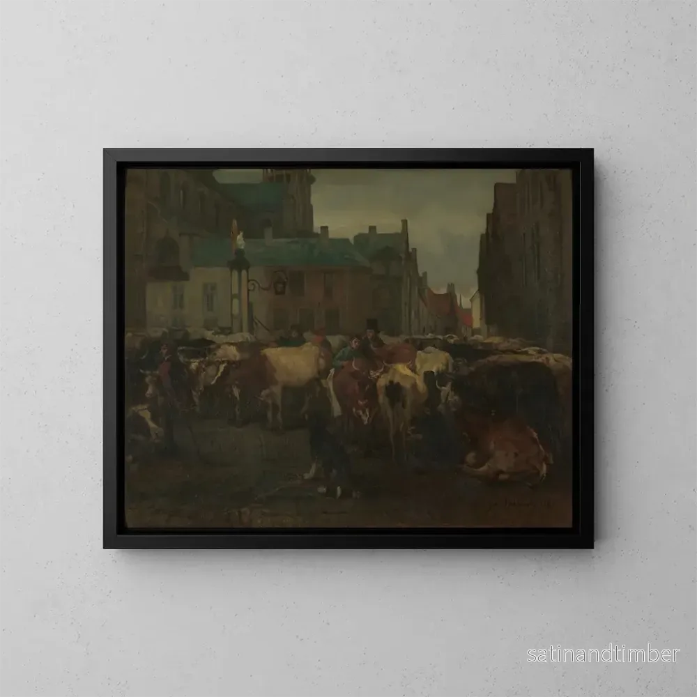 Reproduktion av målningen Le marché aux bestiaux à Anvers – Jan Stobbaerts Reproduktion av målningen Le marché aux bestiaux à Anvers – Jan Stobbaerts