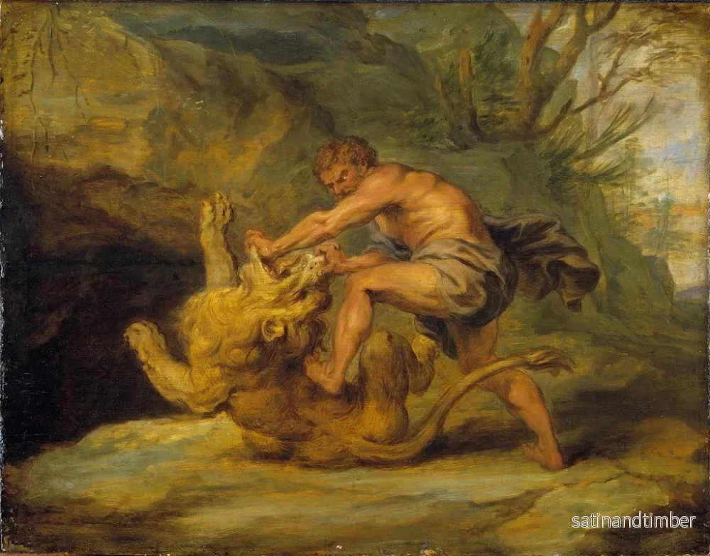 Reproduktion av målningen Studie av Samson och lejonet - Peter Paul Rubens skola - Bild 2