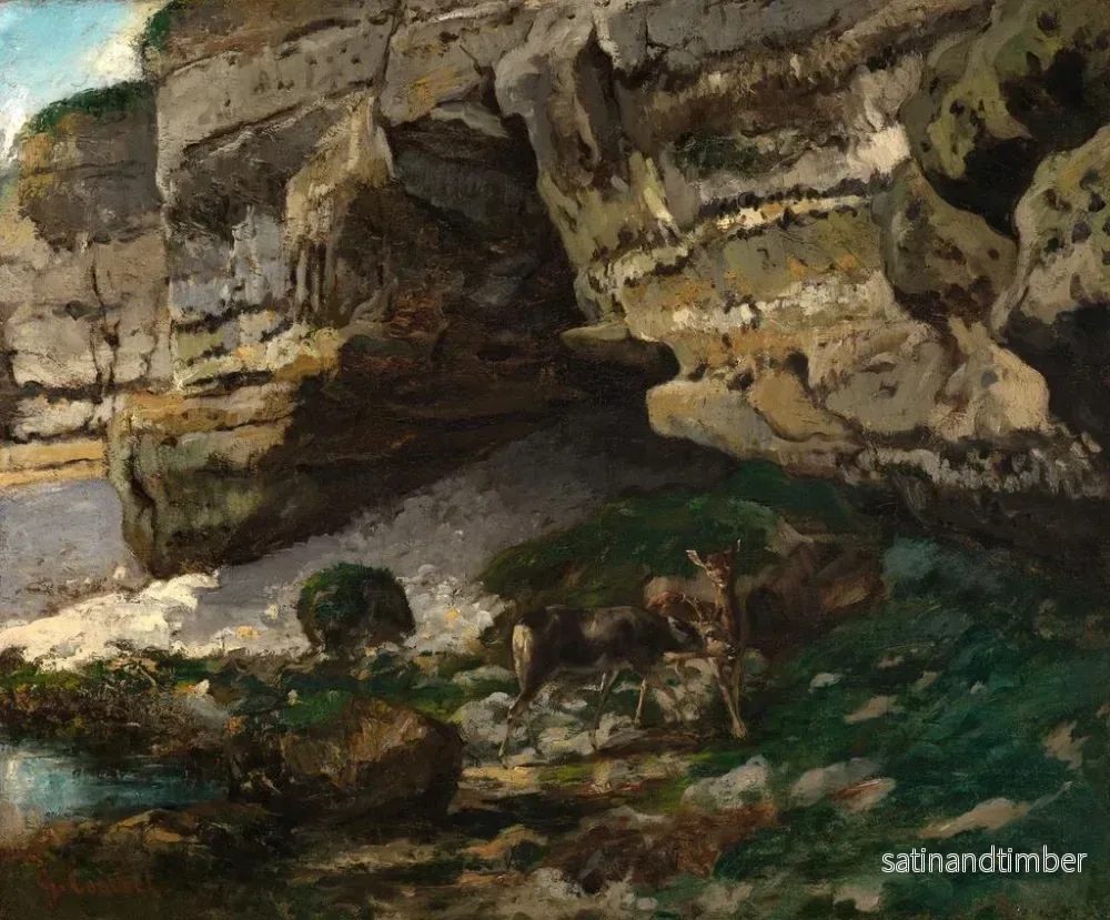 Reproduktion av målningen Landskap med klippor och rådjur - Gustave Courbet - Bild 2