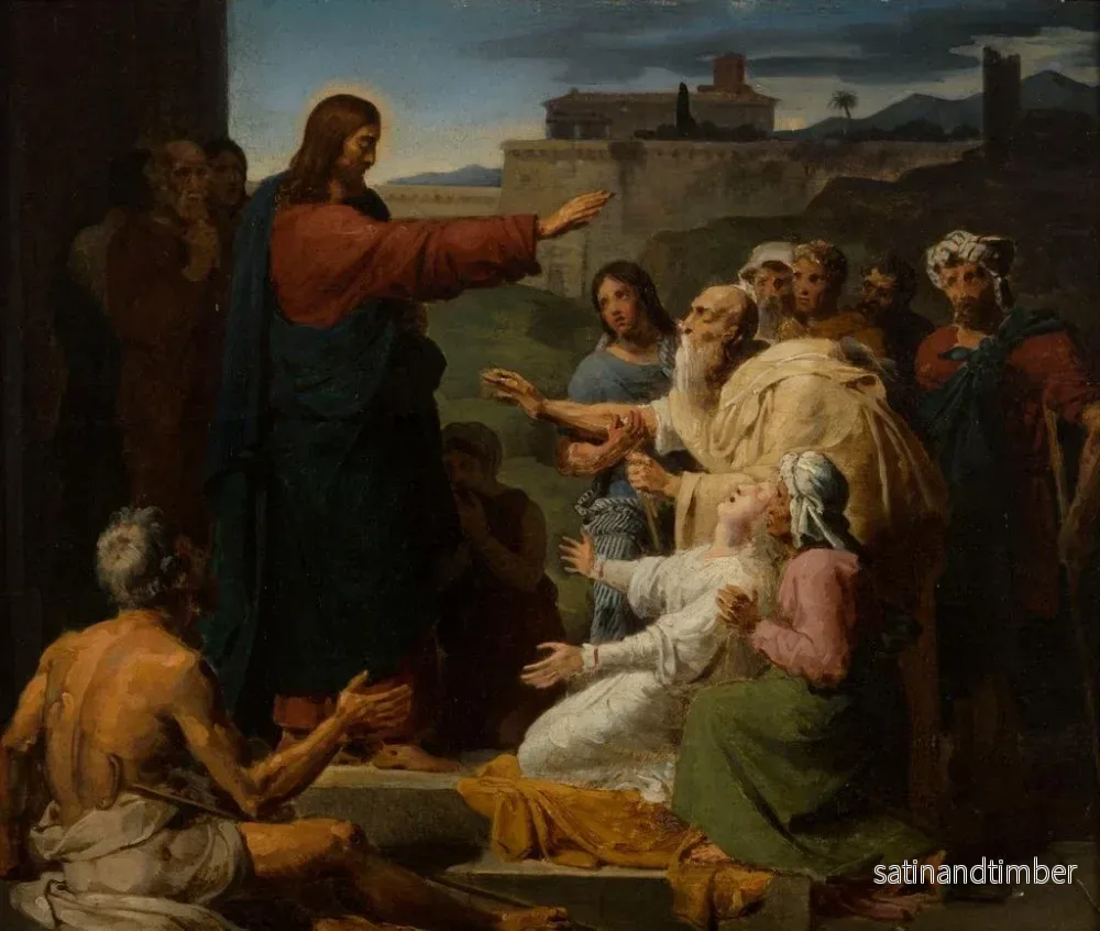 Reproduktion av målningen av Jesus som botar blinda och lame - François-Louis Dejuinne - Bild 2