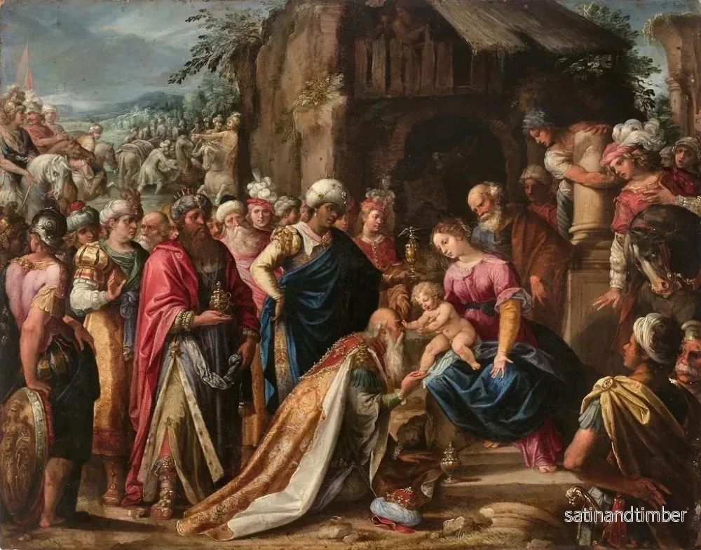 Reproduktion av målningen L'Adoration des mages - Pietro de Lignis - Bild 2