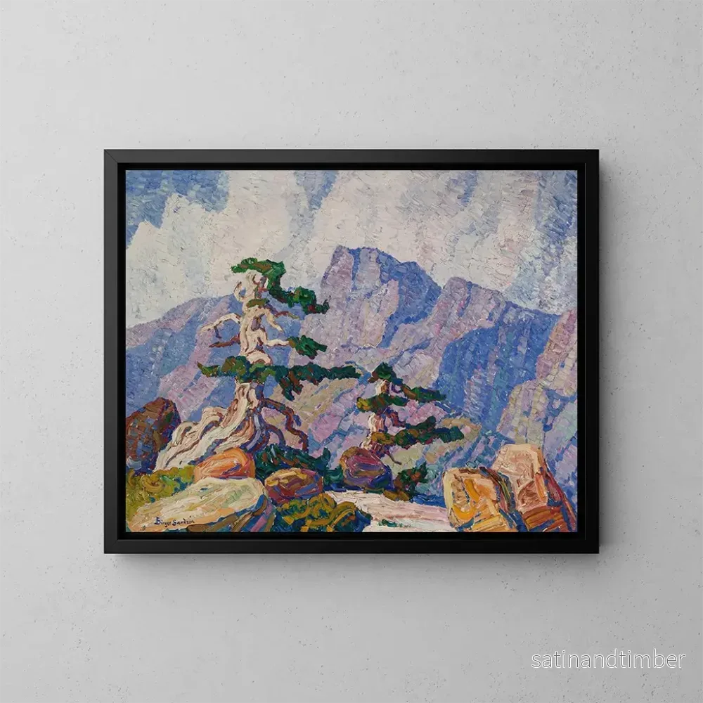 Reproduktion av målningen nära trädgränsen, Rocky Mountains, Colorado – Birger Sandzén Reproduktion av målningen nära trädgränsen, Rocky Mountains, Colorado – Birger Sandzén