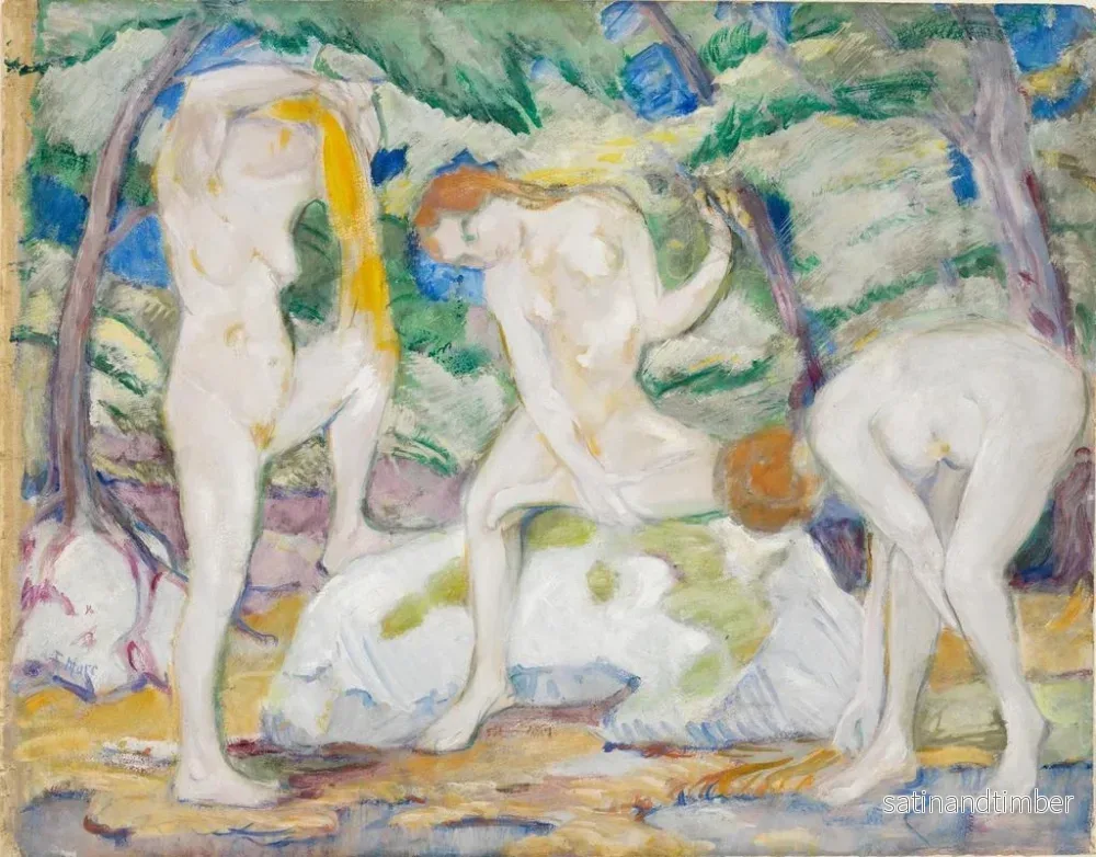 Reproduktion av målningen av nakna kvinnor som badar - Franz Marc - Bild 2