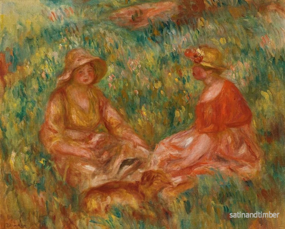 Reproduktion av målningen Två kvinnor i gräset - Pierre-Auguste Renoir - Bild 2