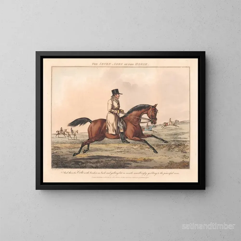 Reproduktion av målningen Les Sept Âges du Cheval - Henry Thomas Alken