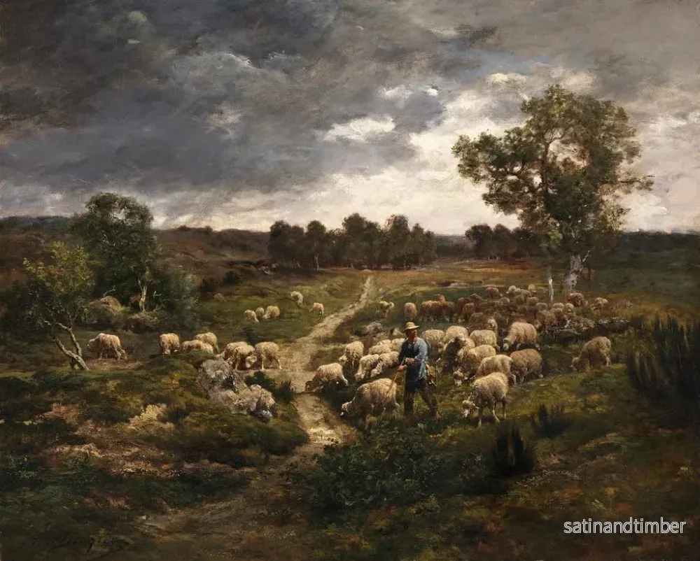 Reproduktion av målningen Moutons - Charles Émile Jacque - Bild 2