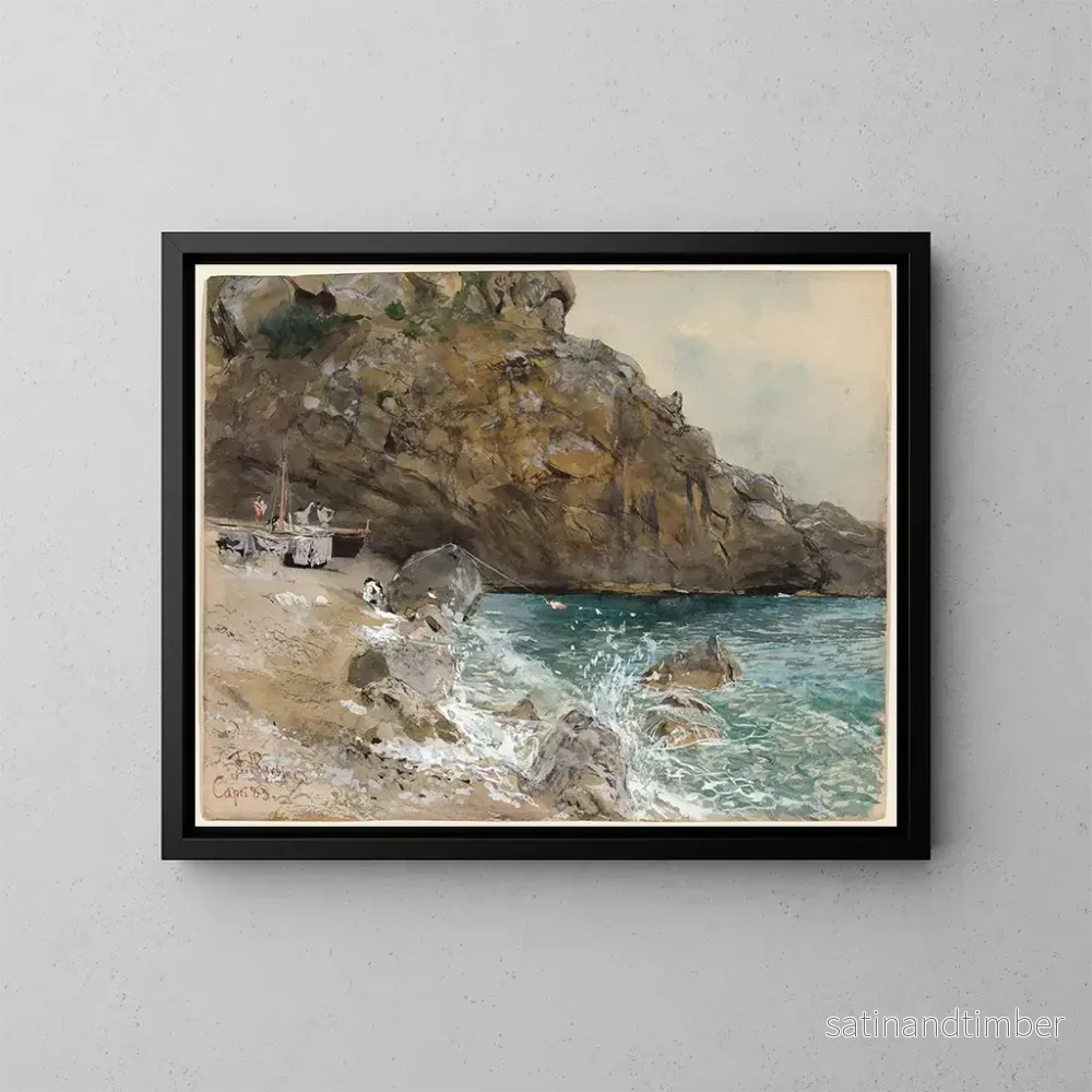 Reproduktion av målningen La plage à Marina Piccola, Capri – Franz Skarbina Reproduktion av målningen La plage à Marina Piccola, Capri – Franz Skarbina