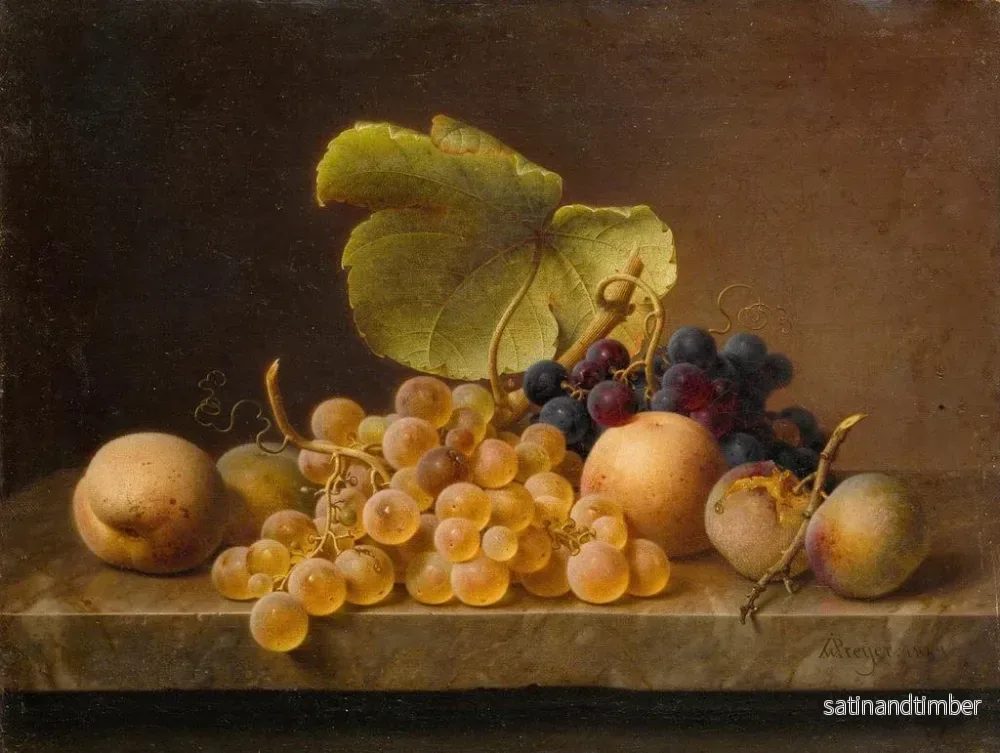 Reproduktion av målningen Naturtavla med druvor - Johann Wilhelm Preyer - Bild 2