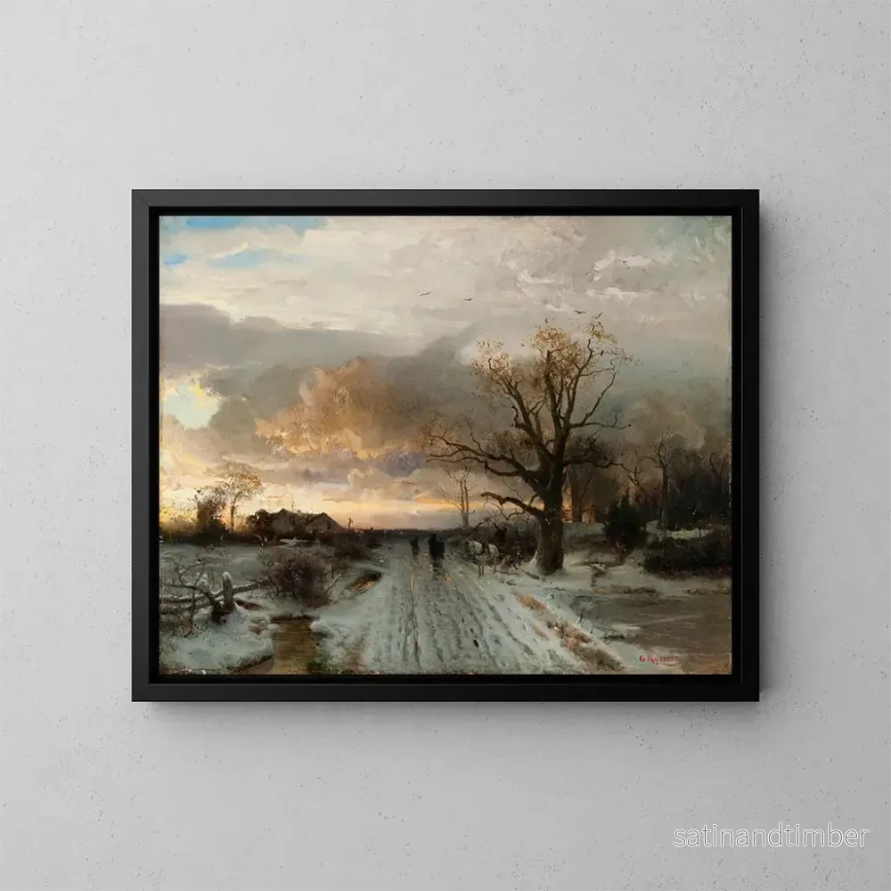 Reproduktion av målningen Landskapsbild av vintern - Gustaf Rydberg
