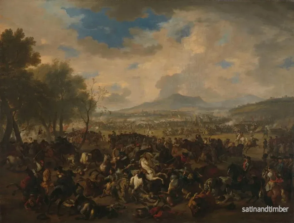Reproduktion av målningen av slaget vid Ramillies mellan fransmännen och de allierade makterna, 23 maj 1706 - Jan van Huchtenburg - Bild 2