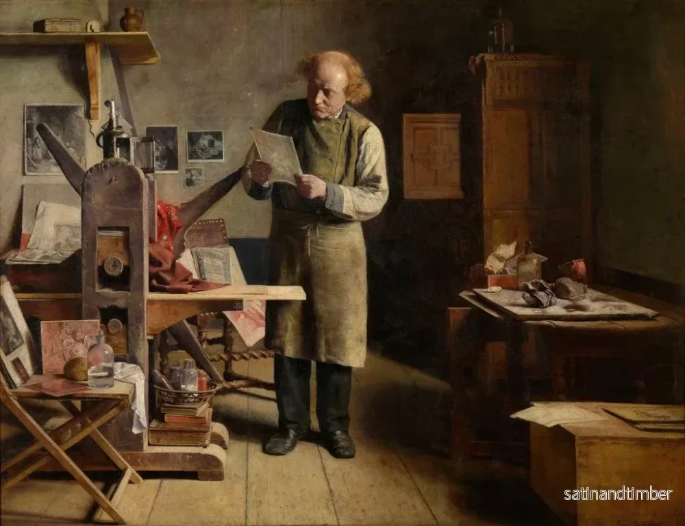 Reproduktion av målningen L'imprimeur de plaques - Henri de Braekeleer - Bild 2