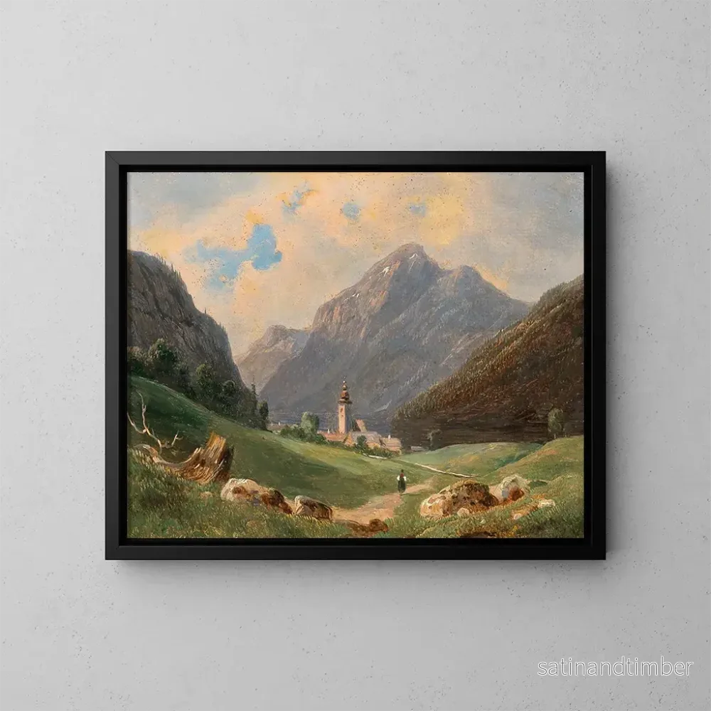 Reproduktion av målningen En vy över Tyrolen - Wilhelm Steinfeld