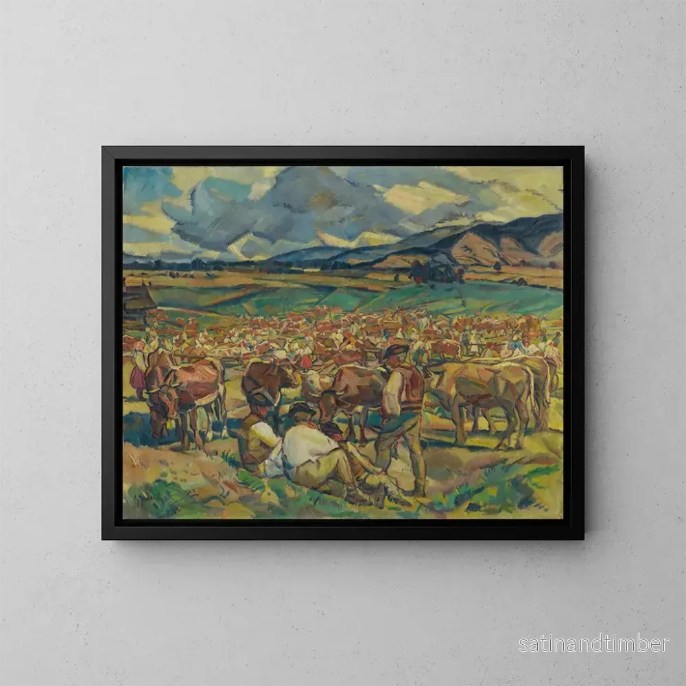 Reproduktion av målningen Le marché aux bestiaux à Hepa – Gustav Mahler Reproduktion av målningen Le marché aux bestiaux à Hepa – Gustav Mahler